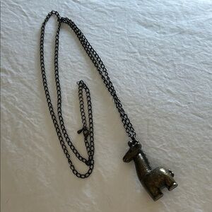 28 inch bronzed Giraffe Pendant Necklace